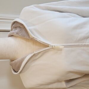 L.L.Bean Faux Fur-lined Zip Hooded Jacket Cream Medium